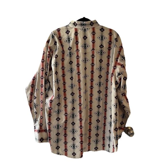 Wrangler Men’s Shirt Pearl Snap 2XL Aztec Button Up - Picture 2 of 6